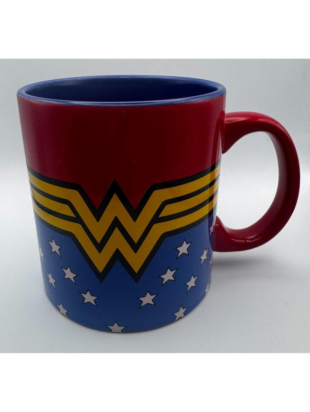 Wonder Woman 20 oz Ceramic Coffee Mug DC Comics Superhero Red‎ Blue Large Cup